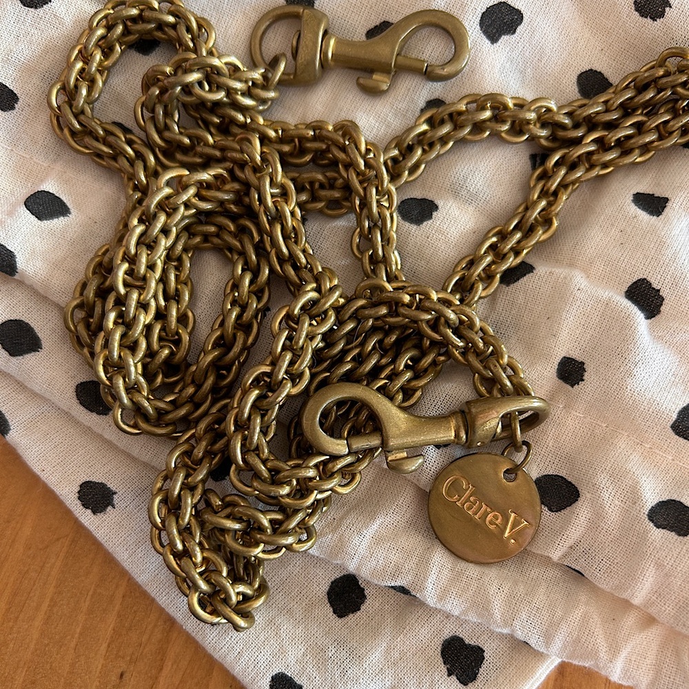 Clare V Brass Chain Crossbody Shoulder Strap